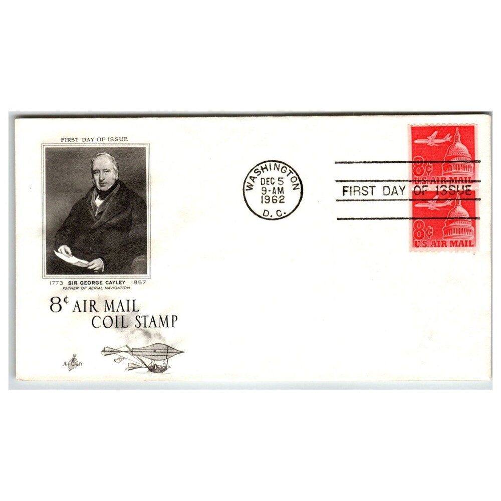 Scott #C65 1962 8c US Air Mail First Day Cover FDC Artcraft